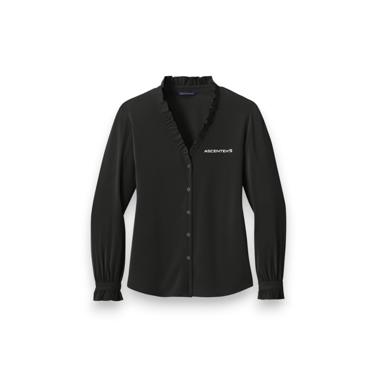 Brooks Brothers Women's Long Sleeve Ruffle Collar Blouse