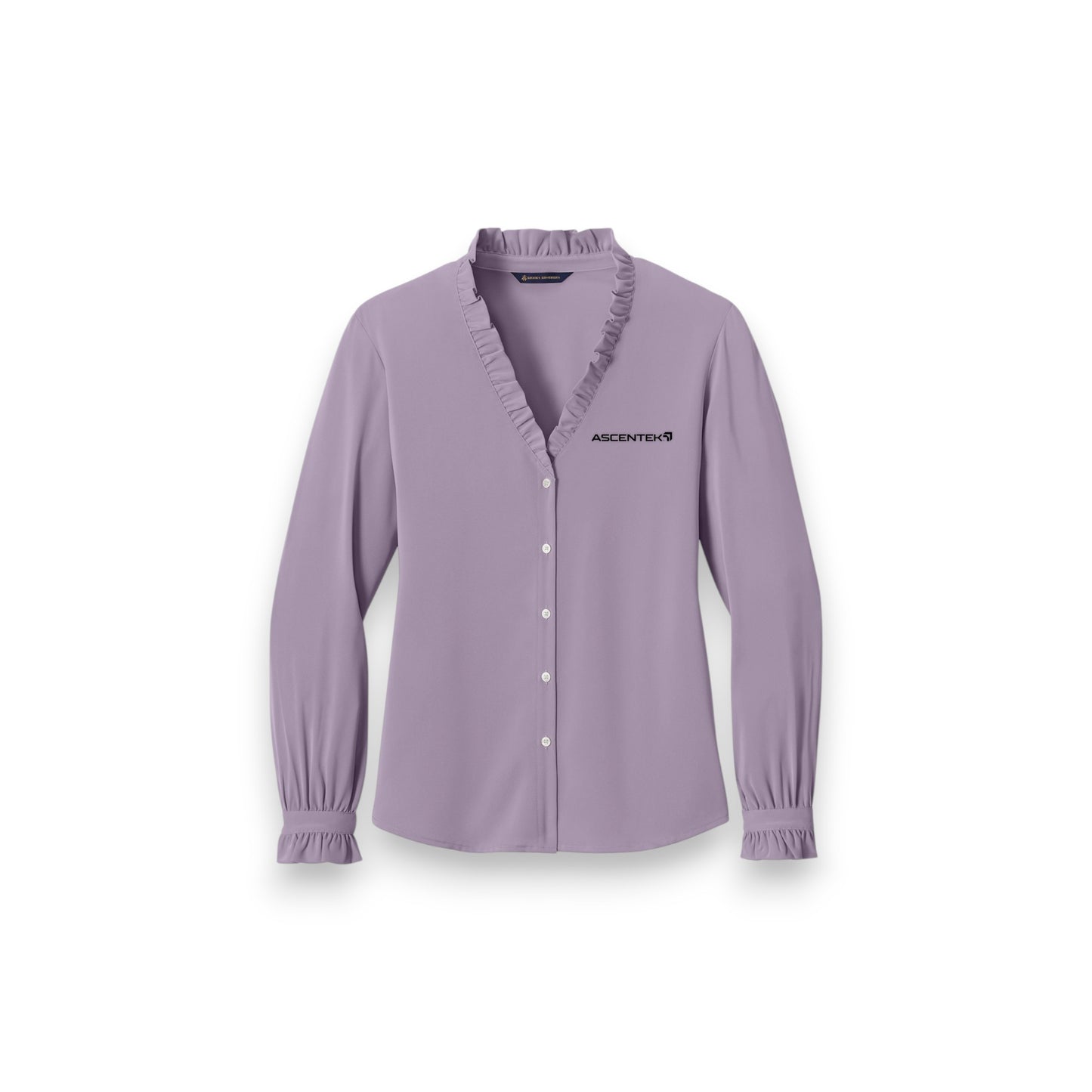 Brooks Brothers Women's Long Sleeve Ruffle Collar Blouse